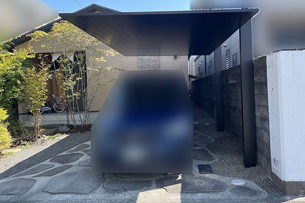 施工事例｜カーポートSCのオールブラック色を設置しました！