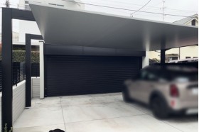 施工事例｜LIXILカーポートSC2台用の2本梁延長＋照明付とカーポートSCミニの同時施工！