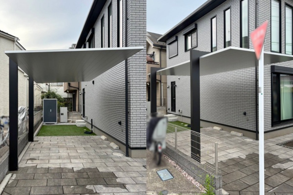 施工事例｜夏の遮熱効果が高いLIXILカーポートSC。お客様の理解が早く、パートナー店の的確な対応でスピード完工！