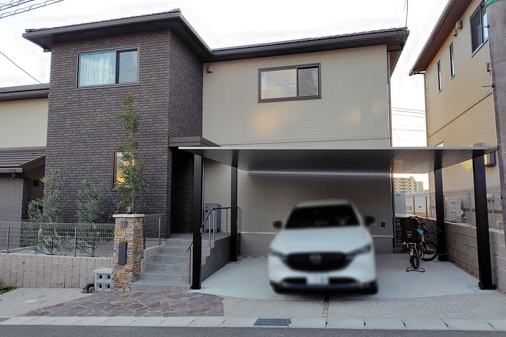 ＜最近の施工事例＞埋設配管ありでもOK！カーポートSC2台用をジャストで設置！