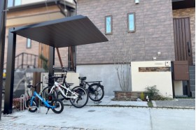 施工事例｜基礎の位置確認、ピンコロ石の補修を終えて無事に完工。カーポートSCの貴重な上からの写真も！