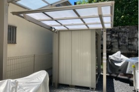 施工事例｜バイクの話題で盛り上がりつつ、設置場所、サイズを一緒に確認しました！