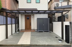 施工事例｜京都独特の奥行の長い住宅での外構工事を一式で受注（建て替え住宅）