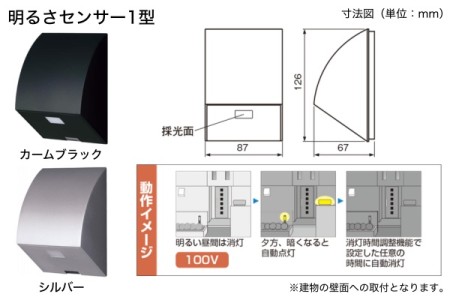 オプション｜明るさセンサー1型（AC100V）