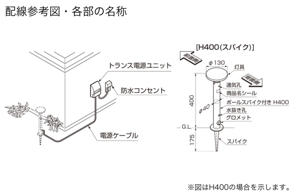 LIXIL エクステリアライト 美彩 ガーデンポールライト H400 スパイクタイプ 6.0W LED DC12V