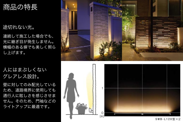 LIXIL エクステリアライト 美彩 ウォールバーライト SWB-L40型 SWB-L80型 SWB-L120型 スパイクタイプ LED DC12V