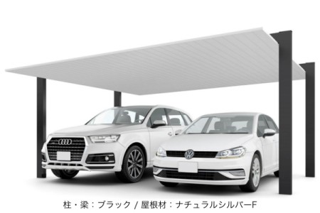 ブラック（柱・梁）＋ナチュラルシルバーF（屋根） 