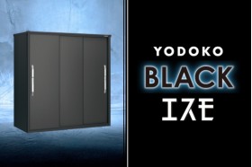 ヨド物置 BLACK ブラック エスモ 木目調扉 小型物置（ESF-BK）