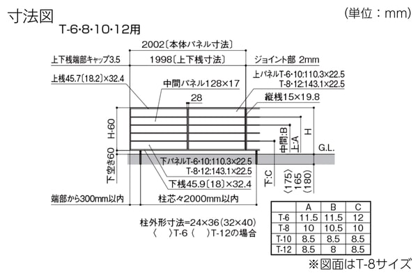 LIXIL フェンスAA MS1型（メタル調）横スリット