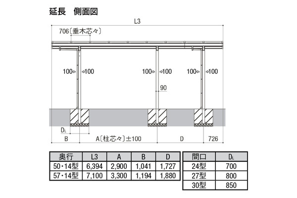 LIXIL カーポート フーゴA 1台用 延長タイプ
