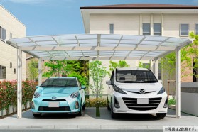LIXIL カーポート フーゴA 2台用 延長タイプ