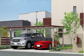 LIXIL カーポート フーゴF プラス 2台用