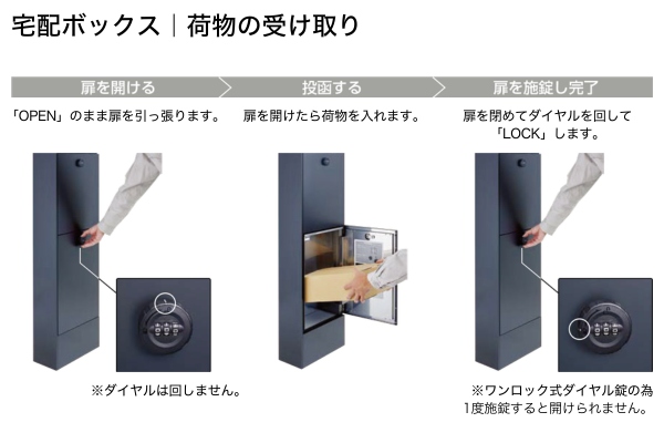 LIXIL 機能門柱FT ポスト＋宅配ボックス ネームシール付