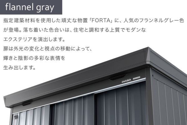 イナバ物置 FORTA フォルタ フランネルグレー 一般型（FS-F）