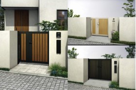 YKKAP ルシアス 門扉 TM1型 たて目隠し 門柱式 両開き/親子開き/片開き