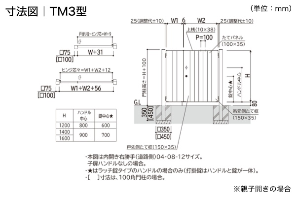 YKKAP ルシアス 門扉 TM2型 TM3型 たて目隠し 門柱式 両開き/親子開き/片開き