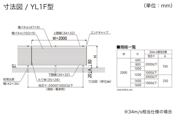 YKKAP ルシアス フェンス インセットデザイン YL1F型 横ルーバー YM1F型 横目隠し 高尺タイプ対応