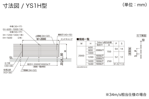 YKKAP ルシアス フェンス インセットデザイン YS1H型 YS2H型 YS3F型 横スリット 高尺タイプ対応