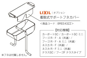 LIXIL TOEX オプション 着脱式サポートフネカバー 8REE43ZZ カーポートSC・フーゴ・ネスカ（各共通）