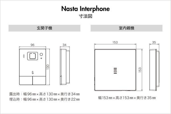 Nasta Interphone ナスタ インターホン 標準セット/タブレットセット KS-DP01U/KS-DP01UT スマホ対応 玄関子機＋室内親機