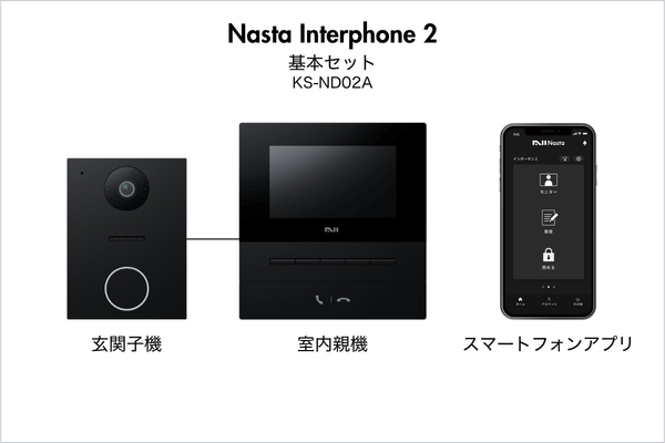 Nasta Interphone2 ナスタ インターホン2 KS-ND02A サウンドデザイン スマホ対応 玄関子機＋室内親機
