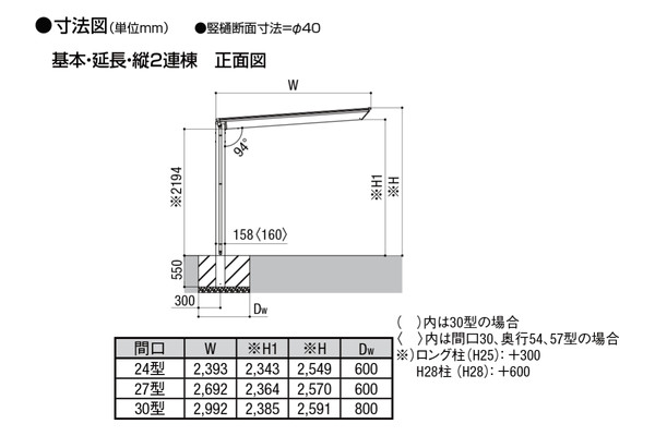 LIXIL カーポート ネスカF 1台用 延長タイプ
