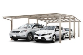 LIXIL カーポート ネスカF 2台用 縦2連棟タイプ