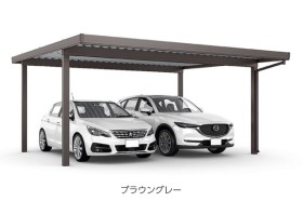 オリジナル商品 折板カーポート 2台用 耐積雪30cm相当対応・基準風速Vo=46m/s対応