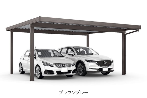 オリジナル商品 折板カーポート 2台用 耐積雪30cm相当対応・基準風速Vo=46m/s対応