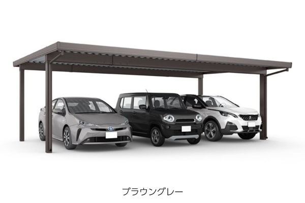 オリジナル商品 折板カーポート 3台用 耐積雪50cm相当対応・基準風速Vo=46m/s対応