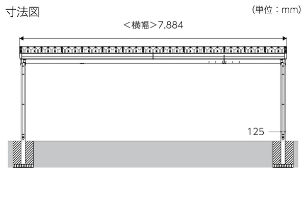 オリジナル商品 折板カーポート 3台用 耐積雪50cm相当対応・基準風速Vo=46m/s対応