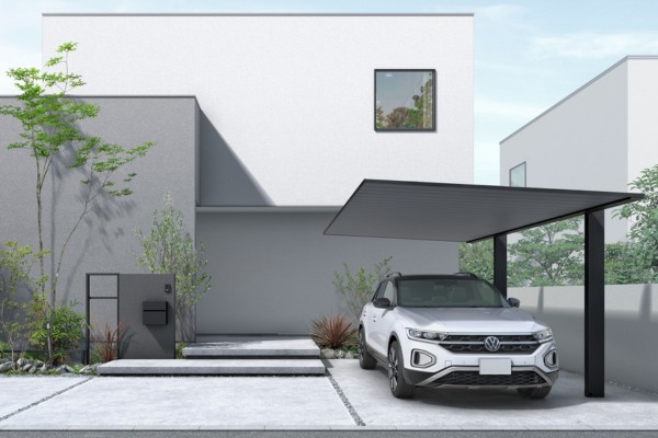 【2024年11月発売】YKKAP カーポート PLAIN ROOF プレーンルーフ 600タイプ 1台用