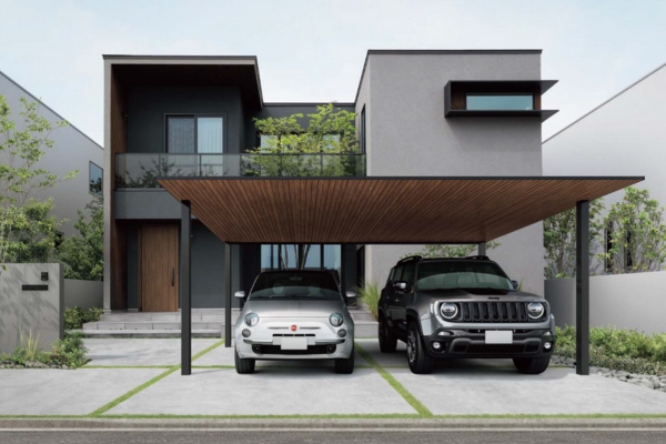 【2025年2月発売】YKKAP カーポート PLAIN ROOF プレーンルーフ 600タイプ 2台用