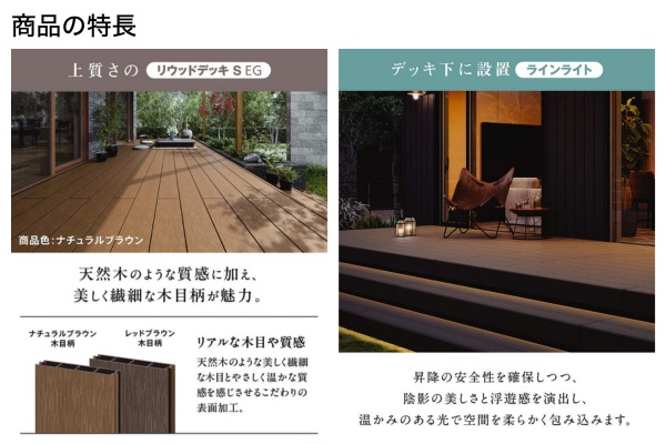 YKKAP リウッドデッキ S EG 束柱Sタイプ 高意匠タイプ｜人工木デッキ