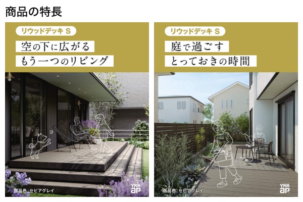 YKKAP リウッドデッキ S 束柱Sタイプ スタンダードタイプ｜人工木デッキ