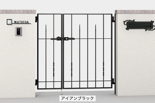 LIXIL ラフィーネ 門扉 3型 アルミ鋳物 ロートアイアン 柱使用 門柱式 両開き/親子開き/片開き