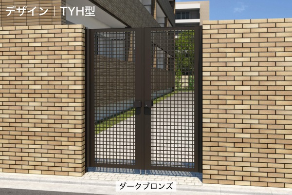 三協アルミ 形材門扉 レジリア TY型 マス格子 門柱タイプ 両開き/親子開き/片開き 高尺・ハイタイプ対応