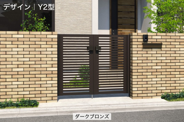 三協アルミ 形材門扉 レジリア Y2型 横太格子 T2型 たて太格子 門柱タイプ 両開き/親子開き/片開き