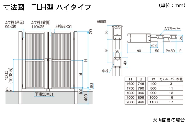 三協アルミ 形材門扉 レジリア YL型 横ルーバー TL型 たてルーバー 門柱タイプ 両開き/親子開き/片開き 高尺・ハイタイプ対応