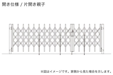 間口（全幅）/ 片開き親子