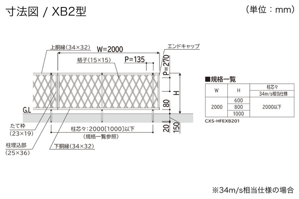 YKKAP シンプレオ フェンス XB1型 井桁格子 XB2型 ラチス格子