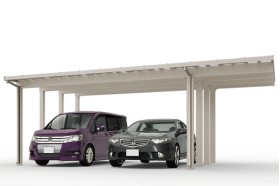 LIXIL カーポート ソルディーポート 4500 2台用 間口延長タイプ 耐積雪150cm相当対応