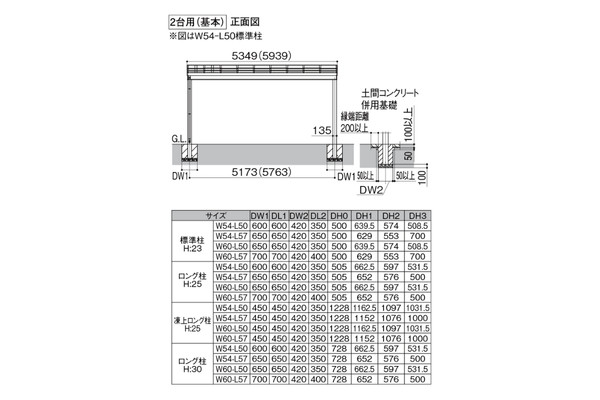 LIXIL カーポート ソルディーポート 4500 2台用 耐積雪150cm相当