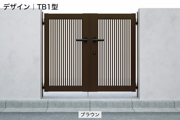 YKKAP シンプレオ 門扉 TB1型 TB2型 たて格子 門柱式 両開き/親子開き/片開き
