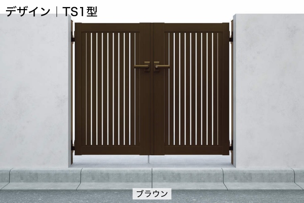 YKKAP シンプレオ 門扉 TS1型 TS2型 たてスリット 門柱式 両開き/親子開き/片開き