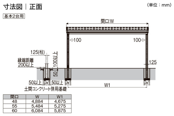 LIXIL カーポートSW 1500タイプ 2台用 耐積雪50cm相当対応