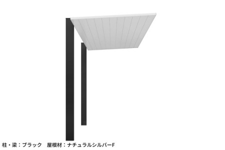 ブラック（柱・梁）<br>+
ナチュラルシルバーF（屋根） 