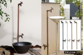 UNISON BARU バルスタンド 左右仕様 水栓2口 蛇口付き｜立水栓・水栓柱