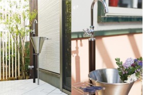 UNISON ガーデンシンク FINO フィーノⅡ 左右仕様 水栓2口 ポット 蛇口付き｜立水栓・水栓柱