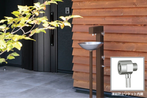 UNISON ガーデンシンク Ryan ライアンⅡ 水栓2口 ポット 蛇口付き｜立水栓・水栓柱